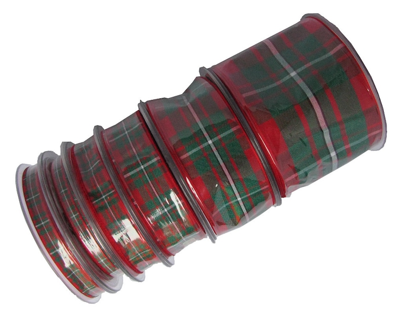 Gordon Tartan Ribbon cut lengths and 25m reels various widths