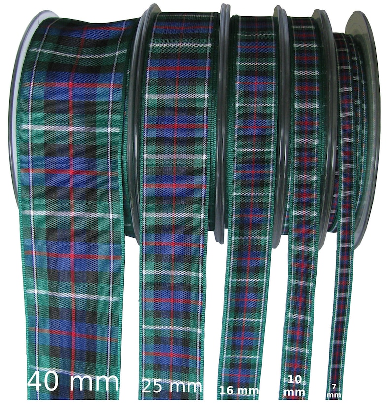 Buchanan Tartan Ribbon various widths cut lengths and 25m reels