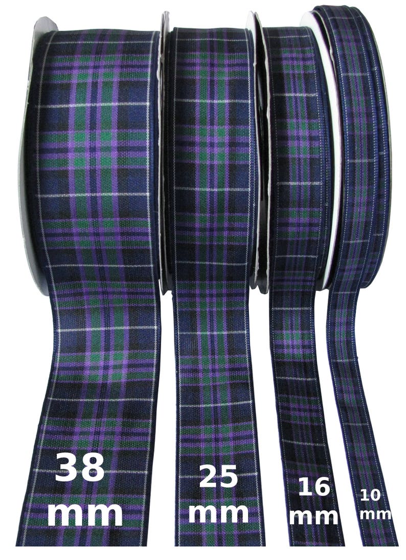 Pride of Scotland Highland Tartan Ribbon;various widths cut lengths /& 25m reels