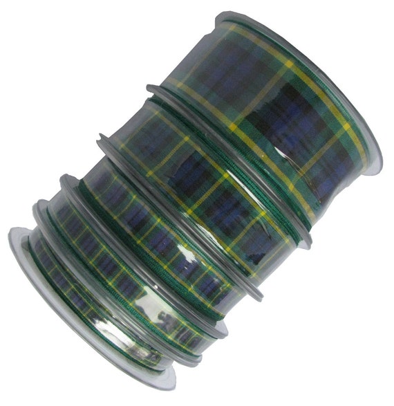 Gordon Tartan Ribbon cut lengths and 25m reels various widths