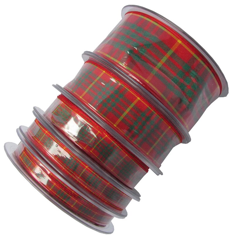 Berisfords national irlandais Tartan Écossais tissé ruban de 7mm 40mm