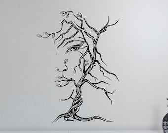 Wall Decal Sexy Face Etsy,Hand Drawn Square Frame
