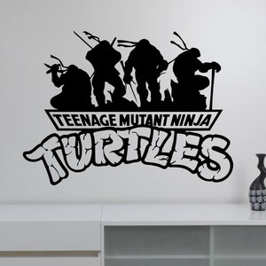 Turtles Vinyl Decal Wall Sticker Wall Art Superhero Decorations for Home Teen Kids Boys Room Bedroom Video Game Decor Poster Gift Mural nts6
