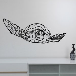 Sea Turtle Wall Decal Vinyl Sticker Ocean Life Art Marine | Etsy