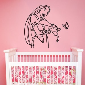 Pocahontas Wall Sticker Vinyl Decal Disney Princess Art Decorations for Home Teen Kids Girls Baby Room Playroom Bedroom Decor pocs2