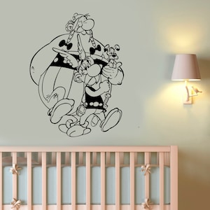 Asterix en Obelix Wall Art Sticker Vinyl Sticker Franse Comics Film decoraties voor Thuis Kids Room Speelkamer Nursery Cartoon Decor aab3