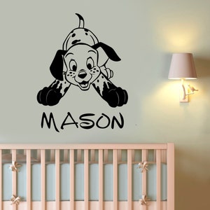 Custom Name Dalmatian Wall Decal Vinyl Sticker Wall Art Baby Room Home Kids Boys Bedroom Nursery Personalized Decor Gift Poster dlm6