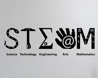 Steam Wall Decal Science Technology Engineering Arts Mathematics Logo Vinyl Sticker Education Art Home Office School Classroom Decor ed27