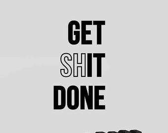 Get It Done Wall Decal Vinyl Sticker Fitness Quote Crossfit Workout Success Motivational Art Home Gym Sports Room Decor Gift Poster fgm50