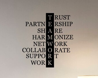 Buy Teamwork Makes the Dream Work Wall Decal Office Poster Office Sign ...