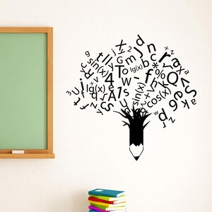 Escuela etiqueta matemáticas fórmula educación pegatina vinilo rotulación estudio aprendizaje Arte Colegio decoraciones oficina aula cuadros ed4