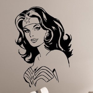 Superhero Woman Wall Decal Vinyl Sticker Comics Girl Superhero Wall Art Decorations for Home Housewares Living Kids Room Bedroom Decor wmv4 image 1