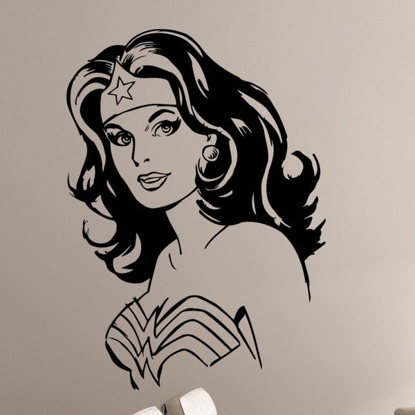 Female Superhero Wall Decal Etsy