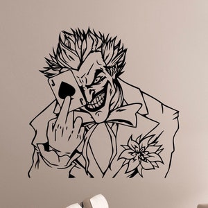 Calcomanía de pared del Joker, pegatina de vinilo, decoración artística de pared, hogar, niños, sala de estar, dormitorio, oficina, decoración, póster, cartel de regalo, Mural jkr9