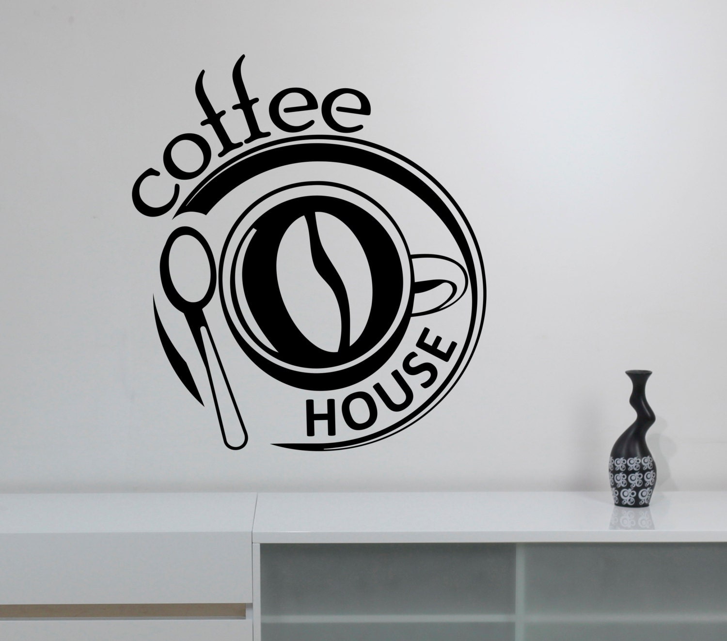Coffee Sign Wall Decal Window Vinyl Sticker Modern Cafe Logo Etsy