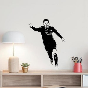 Football Wall Decal Vinyl Sticker Player Wall Art Gift Soccer Fan Wall Decor Lionel Poster Sign Stencil Mural Indoor Outdoor Use 3045