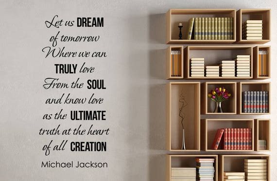Michael Jackson Cita Pared Pegatina Vinilo Carta Motivacional Etsy