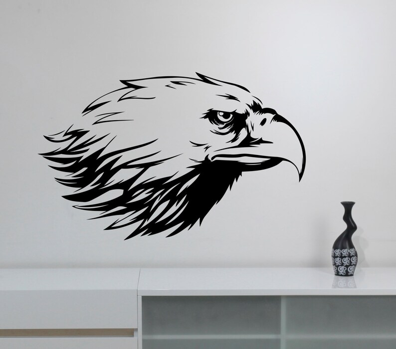 Eagle Wall Sticker Removable Decal Bird of Prey Vinyl Art Hawk Etsy