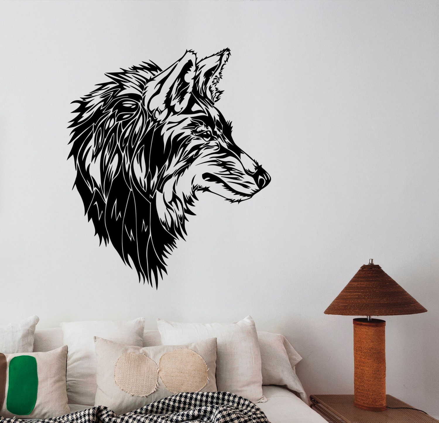 Wolf Wall Decal Removable Vinyl Sticker Wild Animal Nature Art Etsy