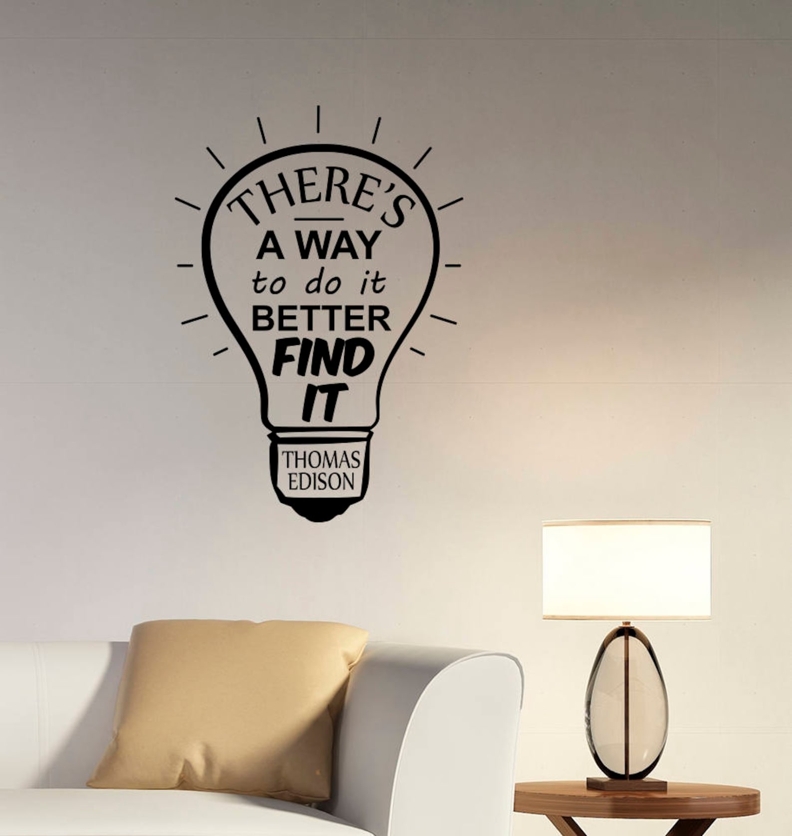 Thomas Edison Quote Wall Decal Inspirational Quote Sticker Etsy