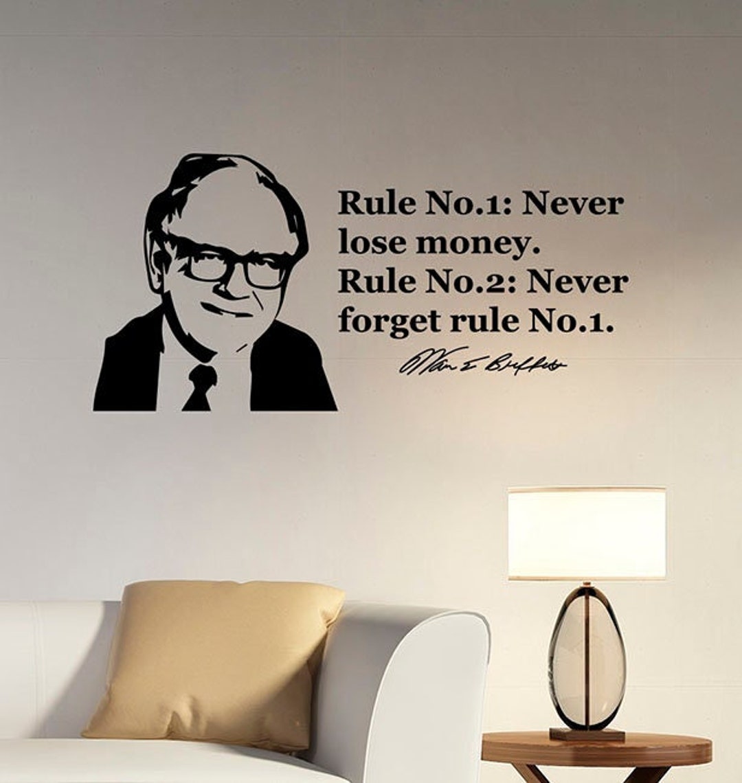 Warren Buffet Sticker Reputation Never Lose Money Warren Buffett Quote Wall Decal Vinyl Sticker Finance ...