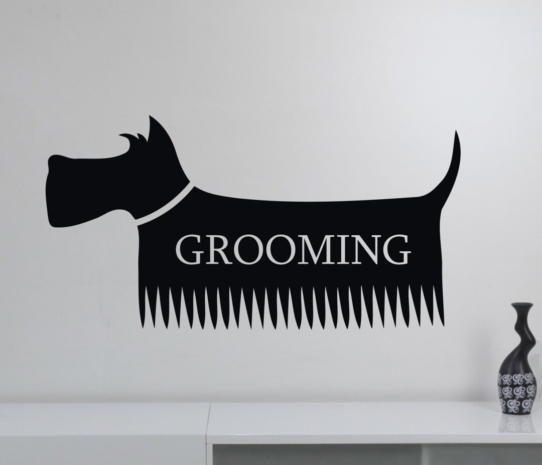 Pet Grooming Wall Decal Vinyl Sticker Window Logo Animal Decorations