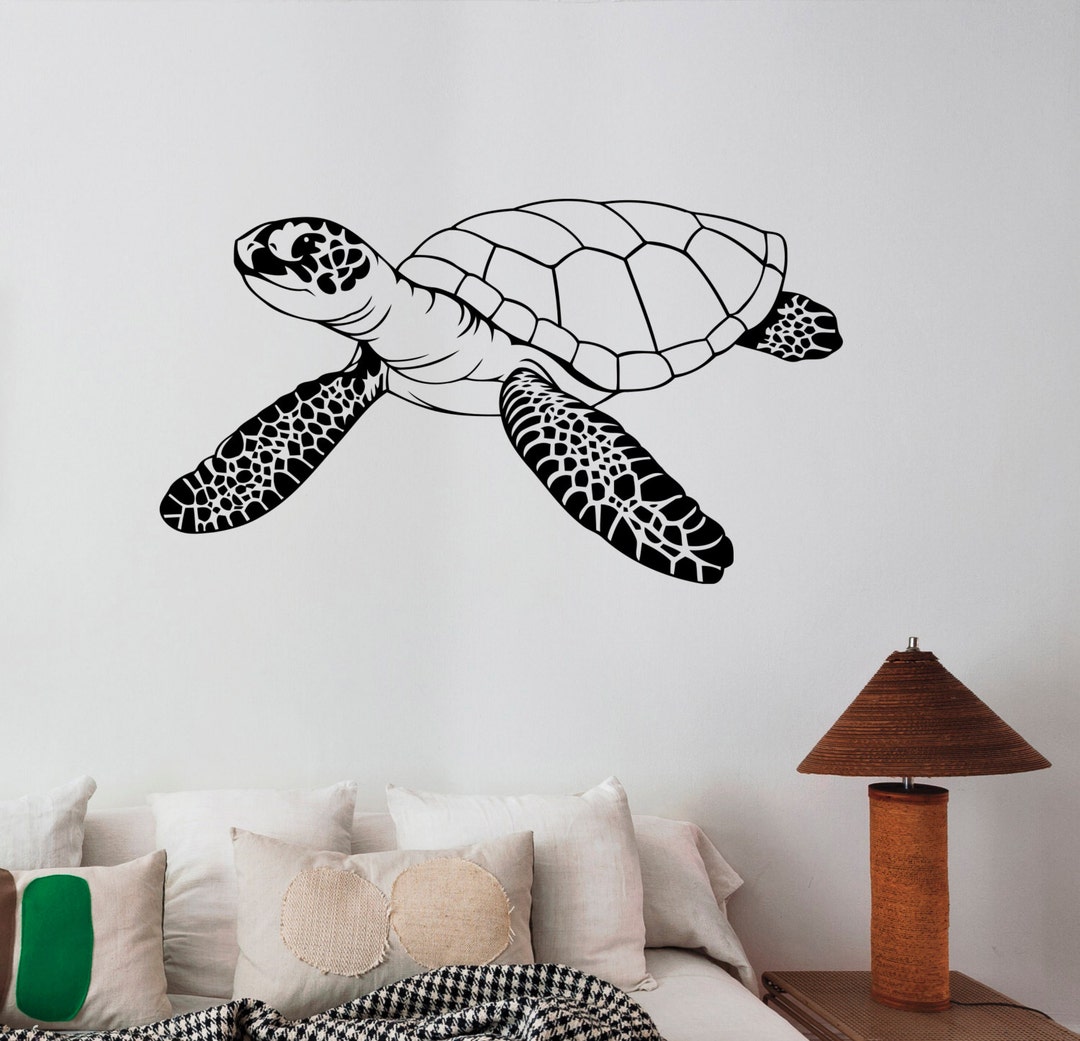 Sea Turtle Wall Sticker Removable Vinyl Decal Ocean Animal Art - Etsy