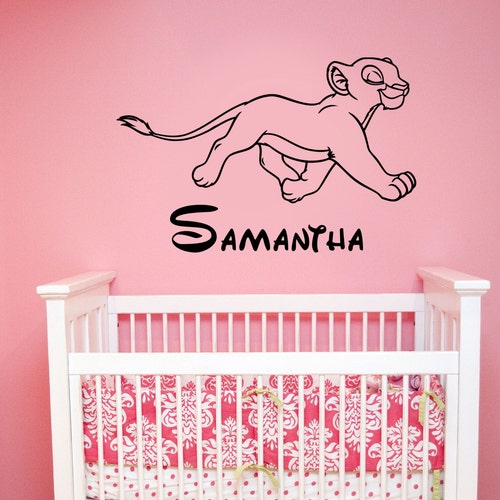 Personalized Simba Lion King Wall Decal Custom Name Poster Boy Etsy
