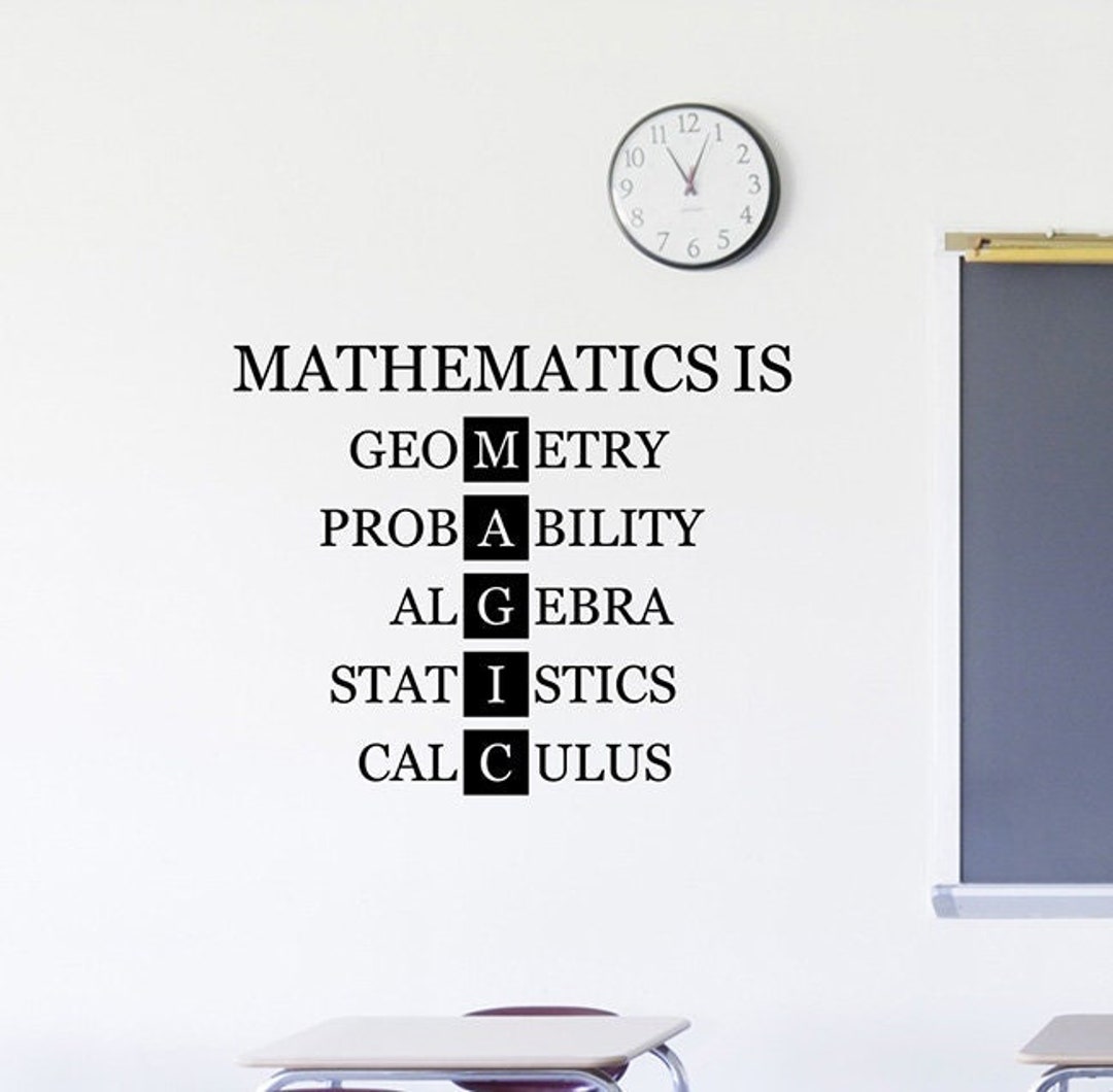 Mathematics Quote Wall Sticker Study Education Motivational Vinyl Decal ...