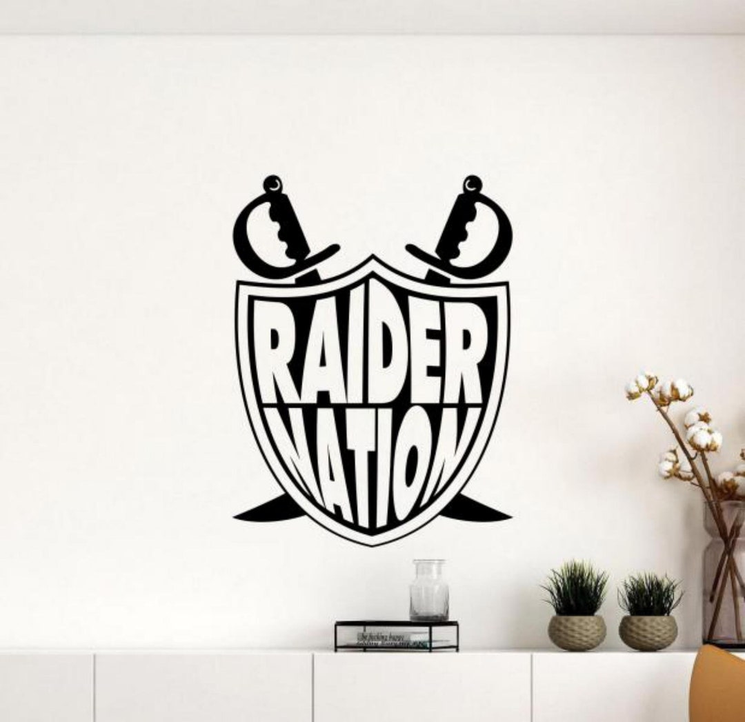Raider Nation Wall Decal Vinyl Sticker Football Wall Art Fan Gift