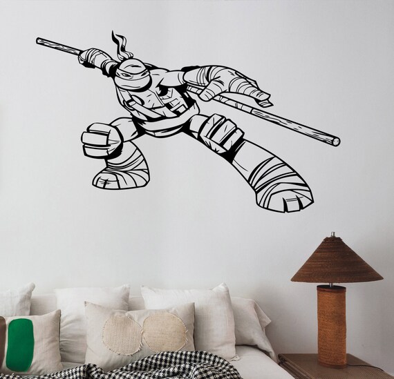 Ninja Turtles Wall Sticker Tmnt Decal Donatello Vinyl Art Superhero Decorations For Home Teen Kids Boys Room Bedroom Game Decor Nts5