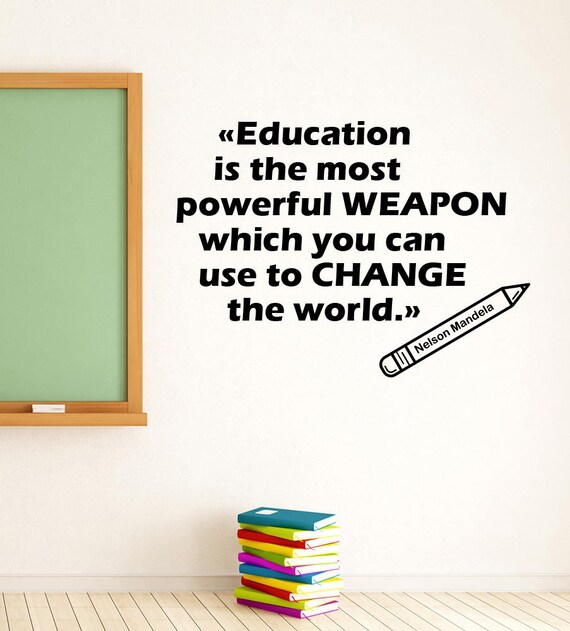 Leducation Est La Plus Puissante Arme Nelson Mandela Citation Etsy France