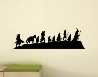 Adhesivo de vinilo para pared de La Comunidad del Anillo, caravana, mago, arte de pared, regalo para amantes de los libros, decoración mágica, póster de biblioteca, letrero para niños 3090