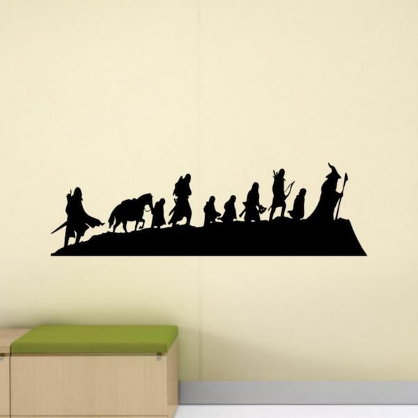 The Fellowship of The Ring Wall Decal Vinyl Sticker Caravan Wizard Wall Art Book Lover Gift Magic Decor Library Poster Kids Sign 3090