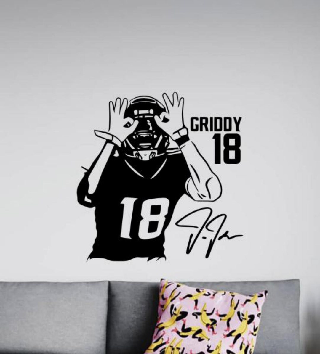 Jefferson Griddy Wall Decal Vinyl Sticker Football Wall Art Fan