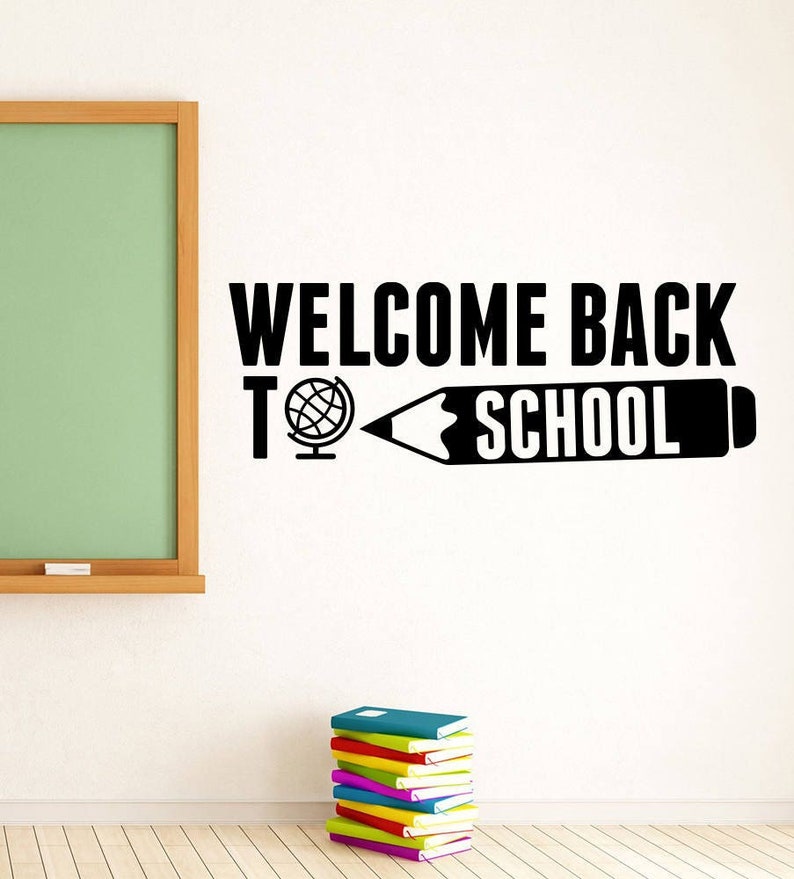 Welcome Back To School Decal Vinyl Sticker Banner Education Inspirational Quote Lettering Wall Art Classroom Decor Teacher Gift Poster ed10 image 1