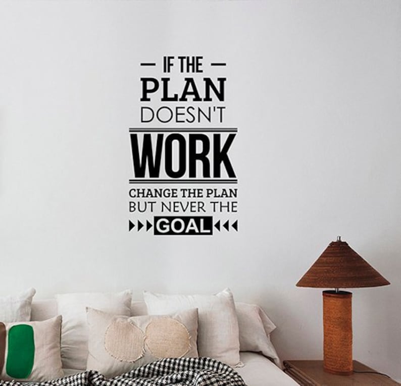 If the Plan Doesn't Work Inspirational Quote Wall Sticker Etsy