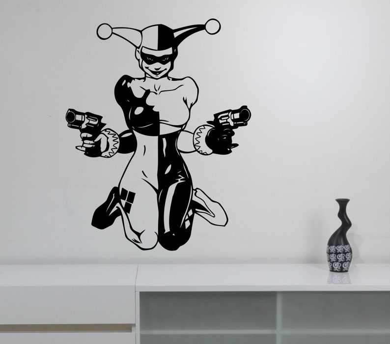 Harley Quinn Wall Art Decal Vinyl Sticker Girl Superhero Art Decorations For Home Housewares Bedroom Girls Room Marvel Decor Hqn10