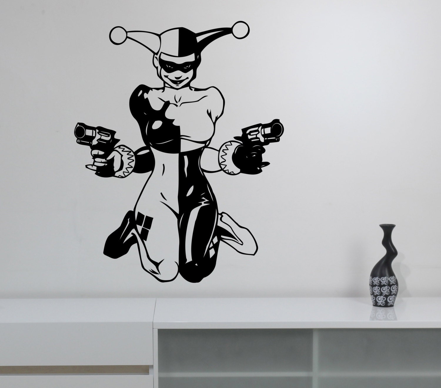 Harley Quinn Wall Art Decal Vinyl Sticker Girl Superhero Art Decorations For Home Housewares Bedroom Girls Room Marvel Decor Hqn10