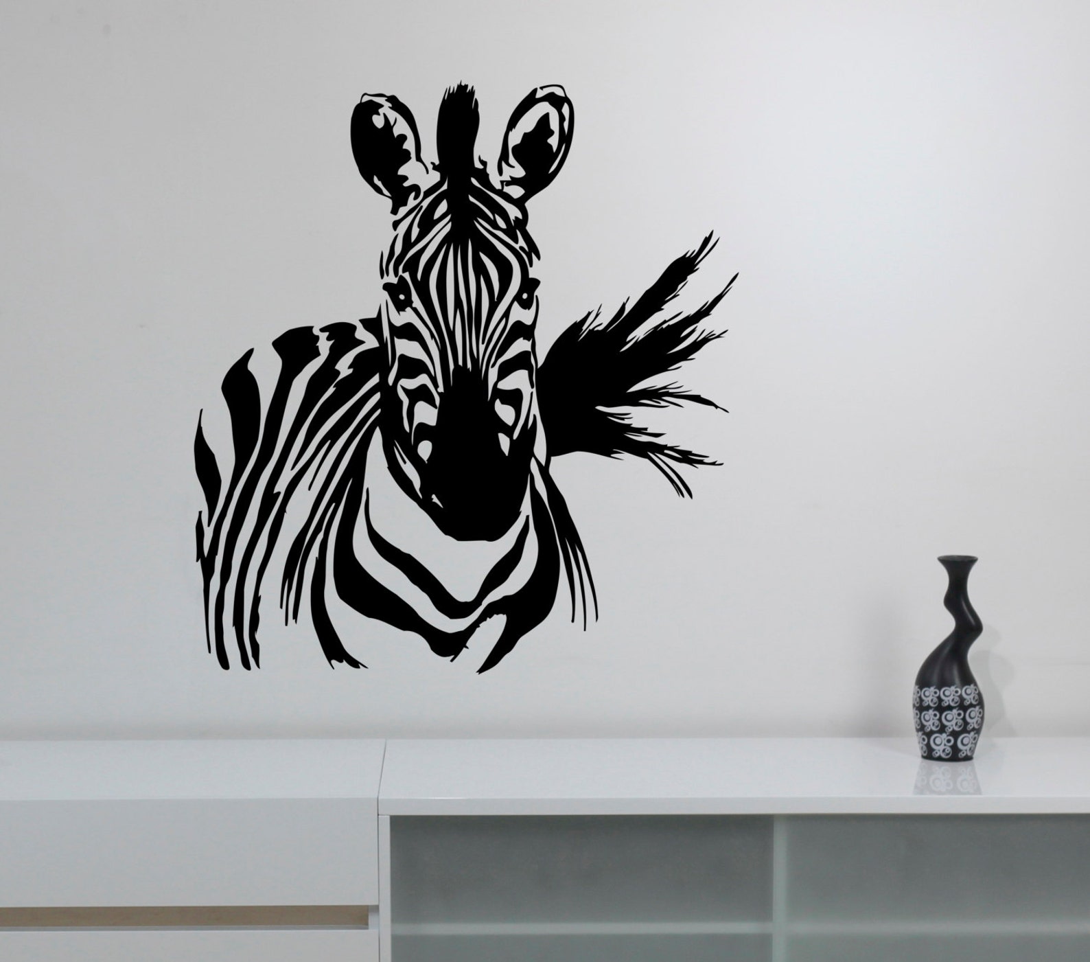 Zebra Wall Sticker Vinyl Decal African Horse Wild Animal Art ...
