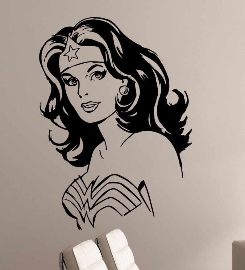 Superhero Woman Wall Decal Vinyl Sticker Comics Girl Superhero Wall Art Decorations for Home Housewares Living Kids Room Bedroom Decor wmv4 image 1
