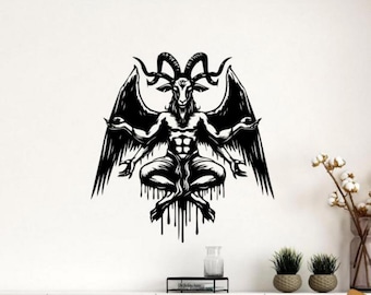 Baphomet Adesivo Vinile Adesivo Lucifero Wall Art Regalo Satana Capra di Mendes Decorazione murale Poster Segno Stencil Uso esterno interno 2949