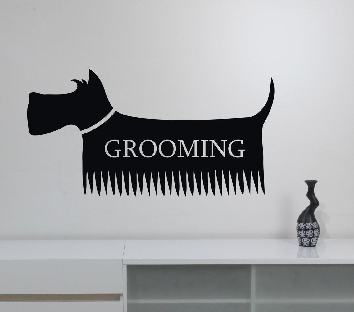 Pet Grooming Wall Sticker Vinyl Decal Window Logo Animal Etsy