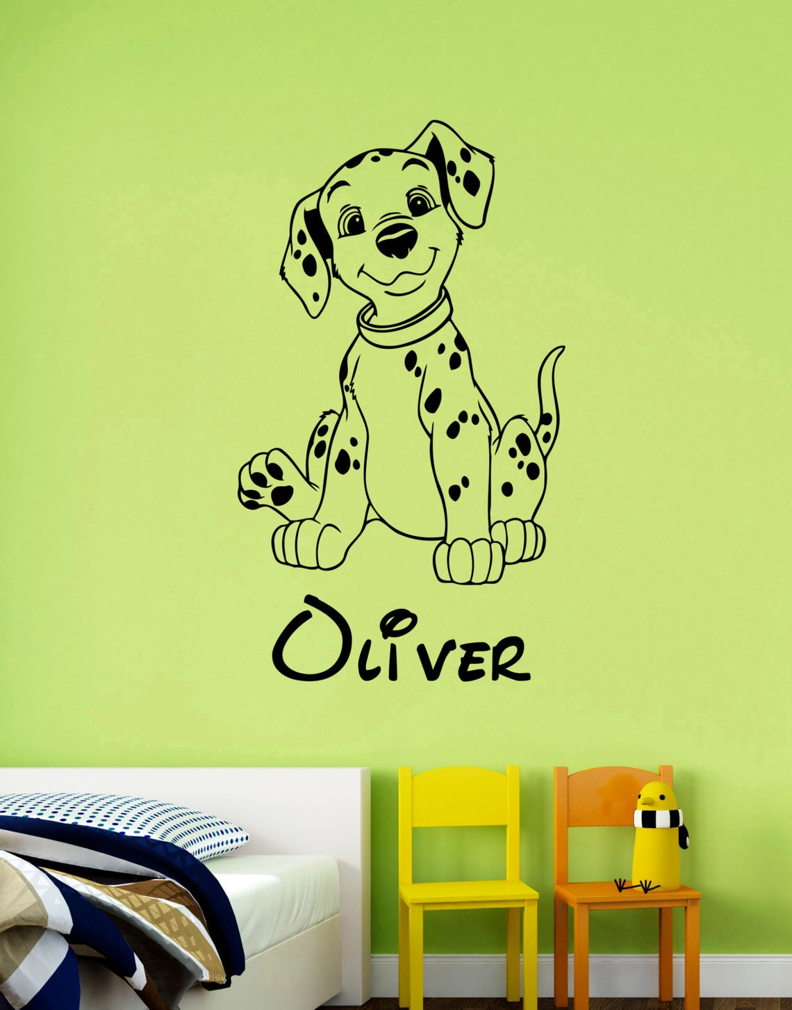 Personalized Name Decal Dalmatian Wall Sticker Vinyl Art Etsy