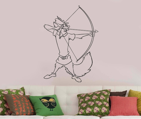 Robin Hood Wall Decal Custom Disney Character Vinyl Sticker Etsy