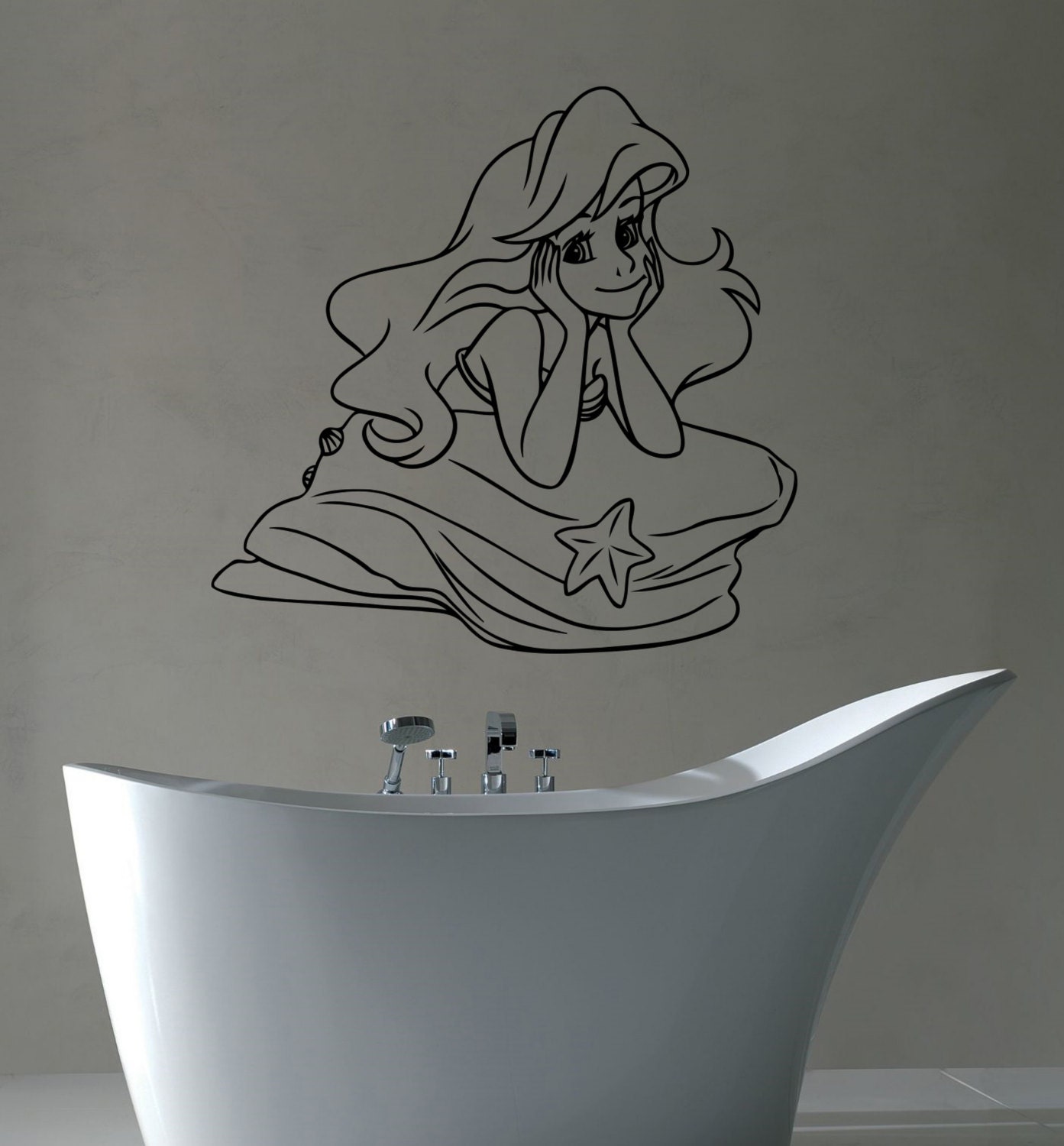 Little Mermaid Wall Decal Princess Ariel Vinyl Sticker Disney Etsy