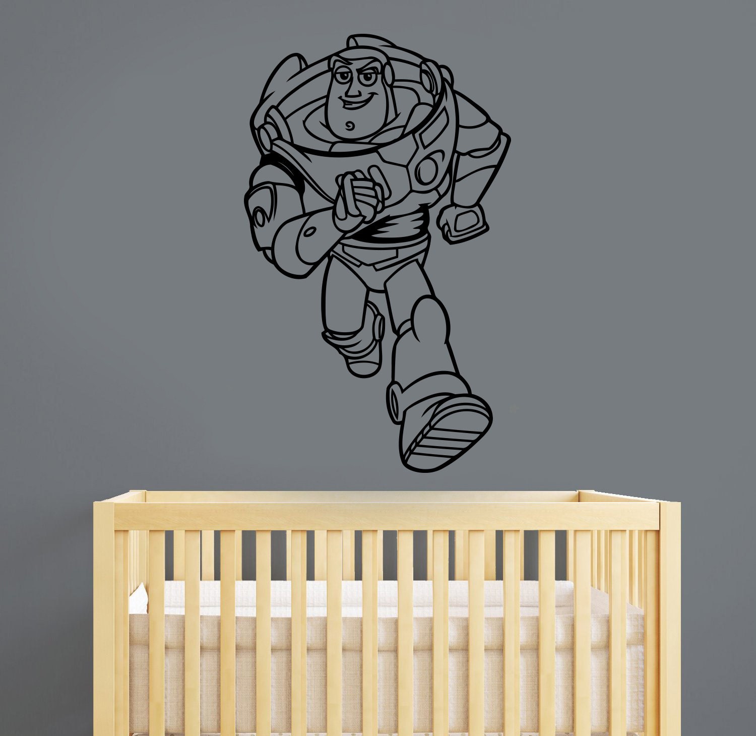 Toy Story Wall Decal Buzz Lightyear Sticker Disney Cartoon Art Etsy