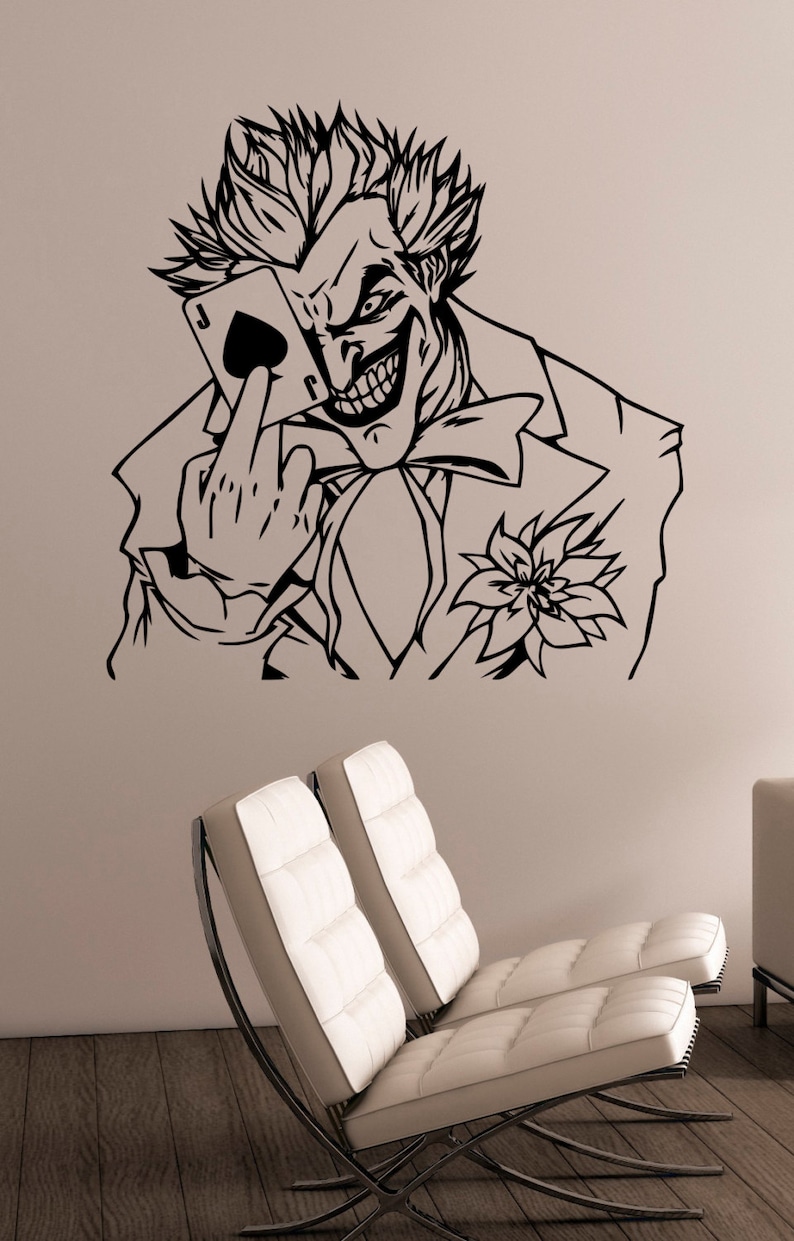 The Joker Wall Art Decal Vinyl Sticker DC Comics Antihero Art Etsy