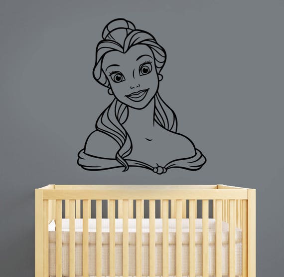 Beauty And The Beast Wall Sticker Disney Princess Belle Vinyl Etsy