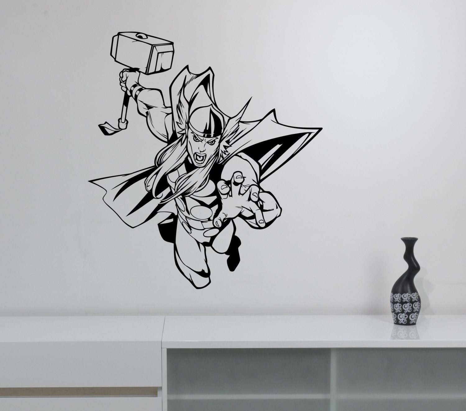 Thor Wall Decal Vinyl Sticker Avengers Superhero Art Movie Etsy